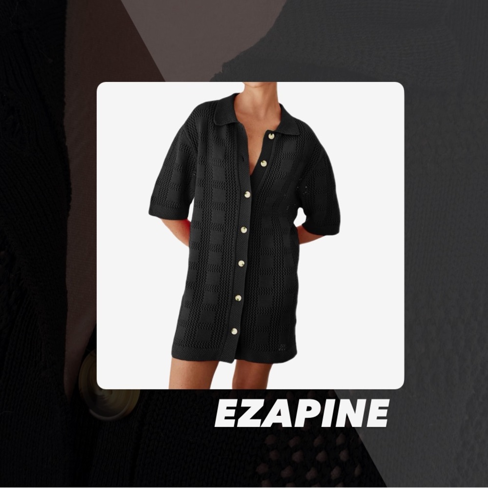 EUC Ezapine Black Crochet Coverup